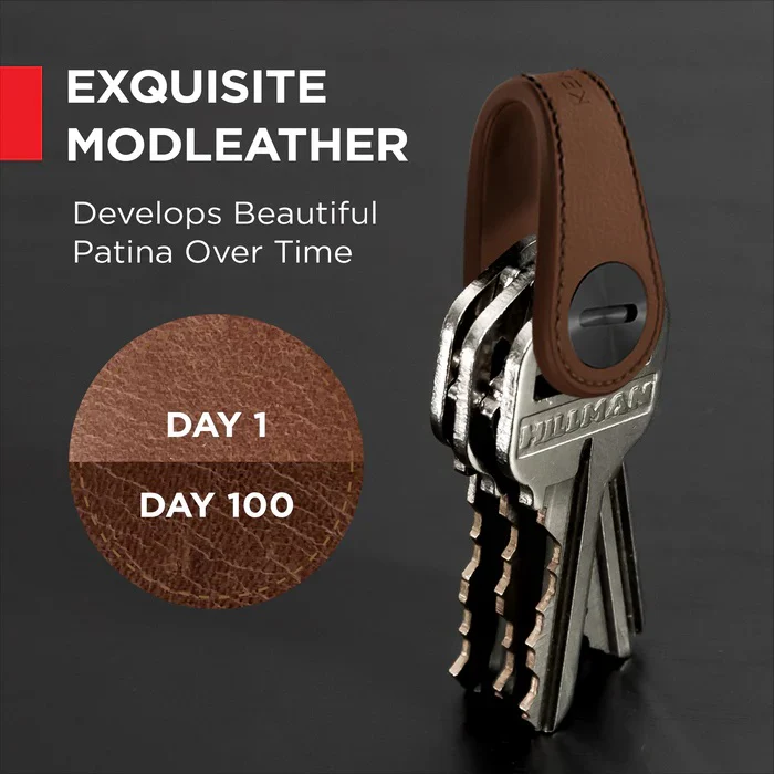 KeySmart Mini Minimalist Leather Key Holder Brown - Image 4